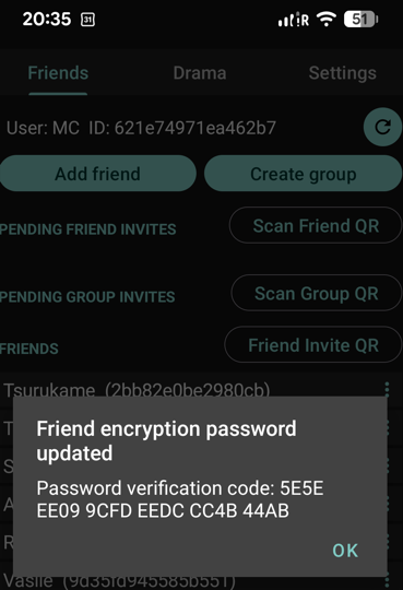 Bob's phone showing a 24-digit verification code