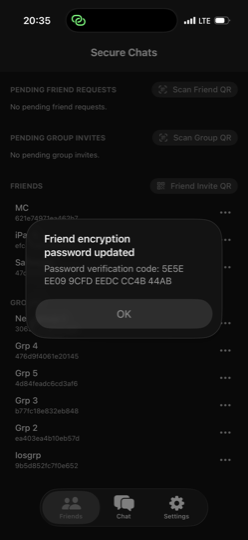 Alice's phone showing the same 24-digit verification code